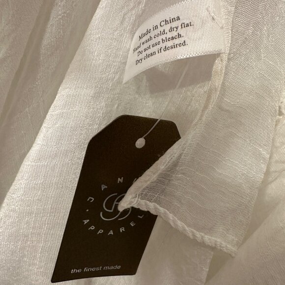 Janice Apparel NWT White Crochet Embroidered Daisy Flower Kimono Cover Up Viscos - Picture 8 of 8